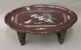 A Korean inlaid dining table (Soban). 51 cm wide.