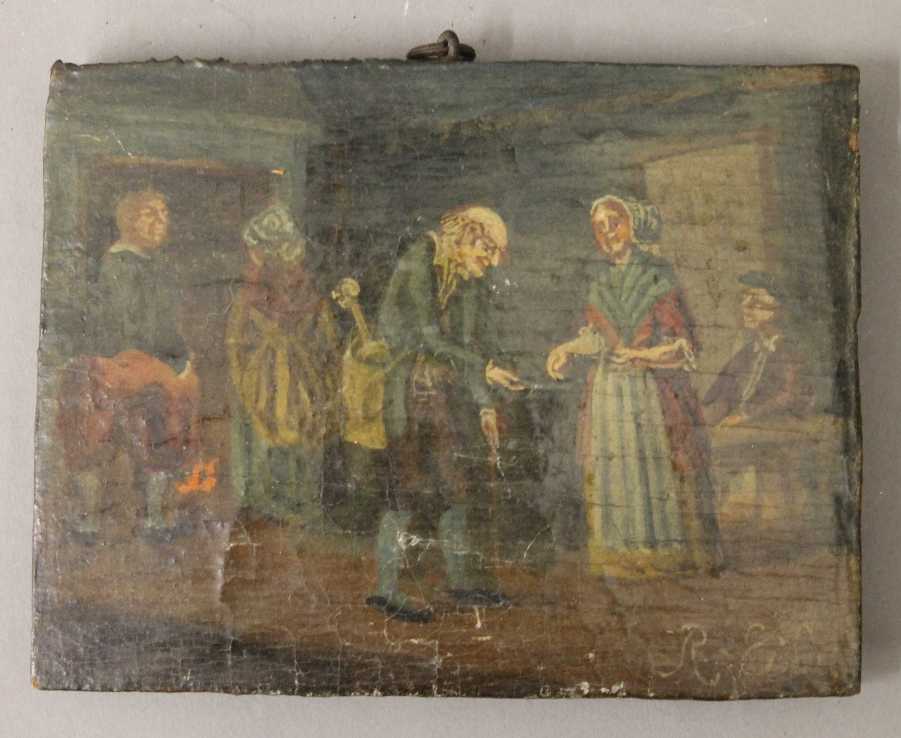 A collection of 18th/19th century miniature paintings on panel, initialled R.E.L. - Image 5 of 10