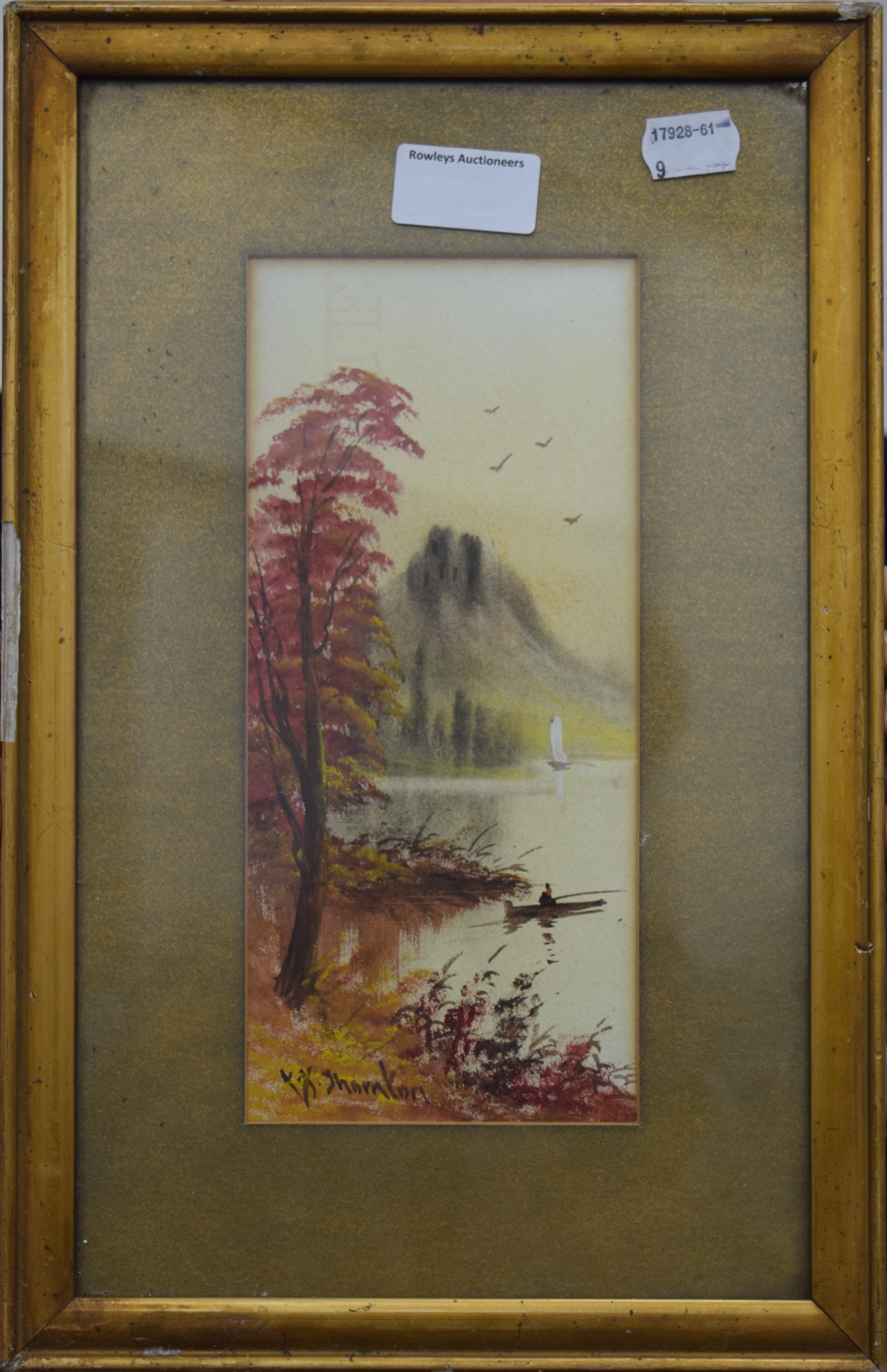 19TH CENTURY SCHOOL, Lake Views, a pair of watercolours, each indistinctly signed, - Image 2 of 5