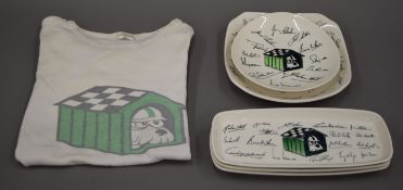 Five various porcelain plates, made specially for The Dog House Club.