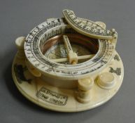 A bone compass. 10.5 cm diameter.