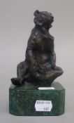 A bronze model of a bear on a plinth base. 15 cm high.