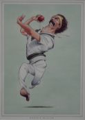 JOHN IRELAND, eight Cricket caricatures, each framed and glazed. Each 33.5 x 42 cm overall.