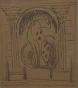 Attributed to DUNCAN GRANT (1885-1978) British, Design with Leopard, pencil on paper, unsigned,