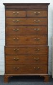 A George III mahogany chest on chest. 111 cm wide x 190 cm high.