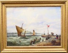 JOHN JAMES WILSON (1818-1875), Close to the Wind, oil on canvas, signed, framed. 55.5 x 40.5 cm.