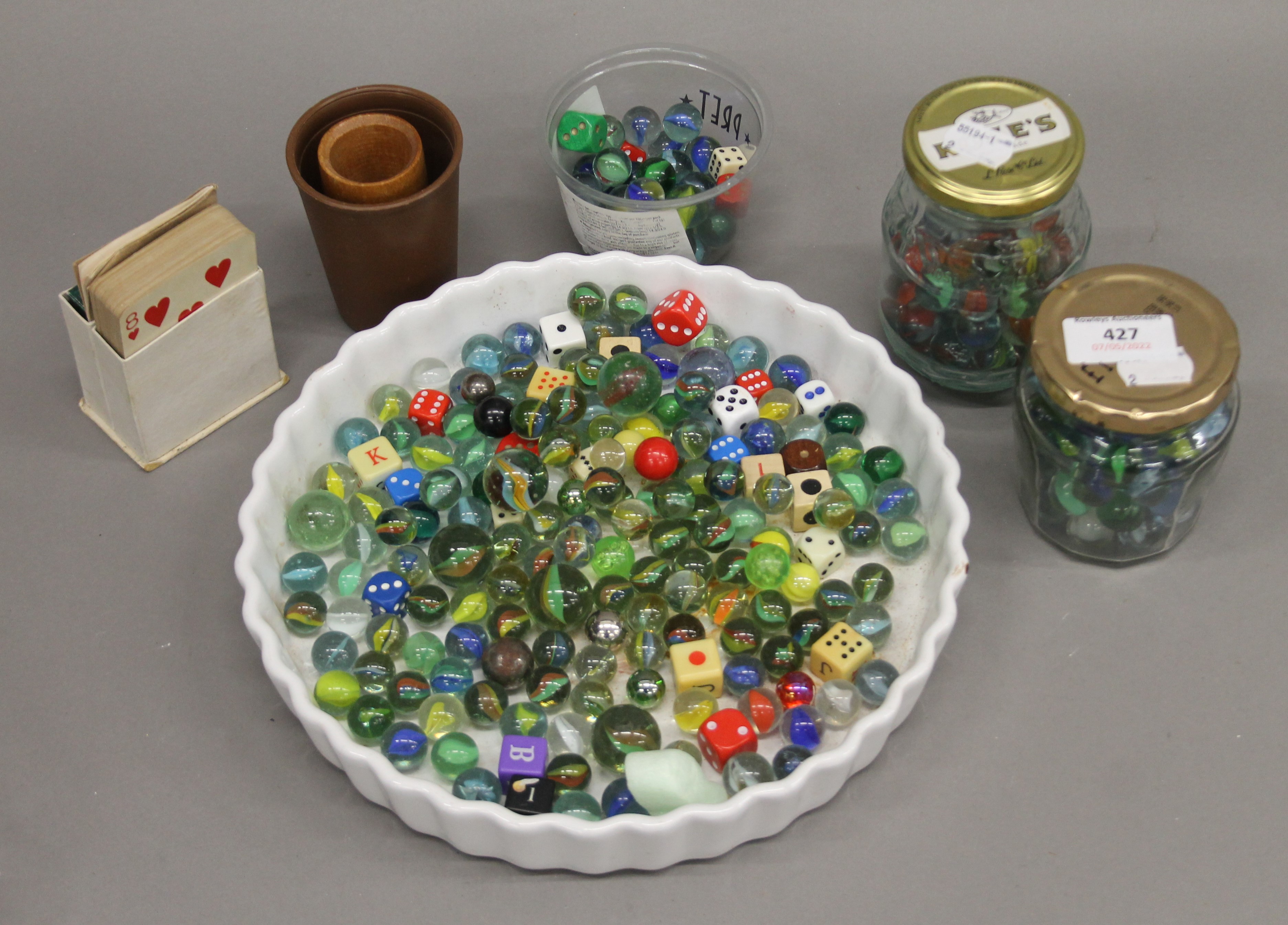 A collection of marbles, etc.