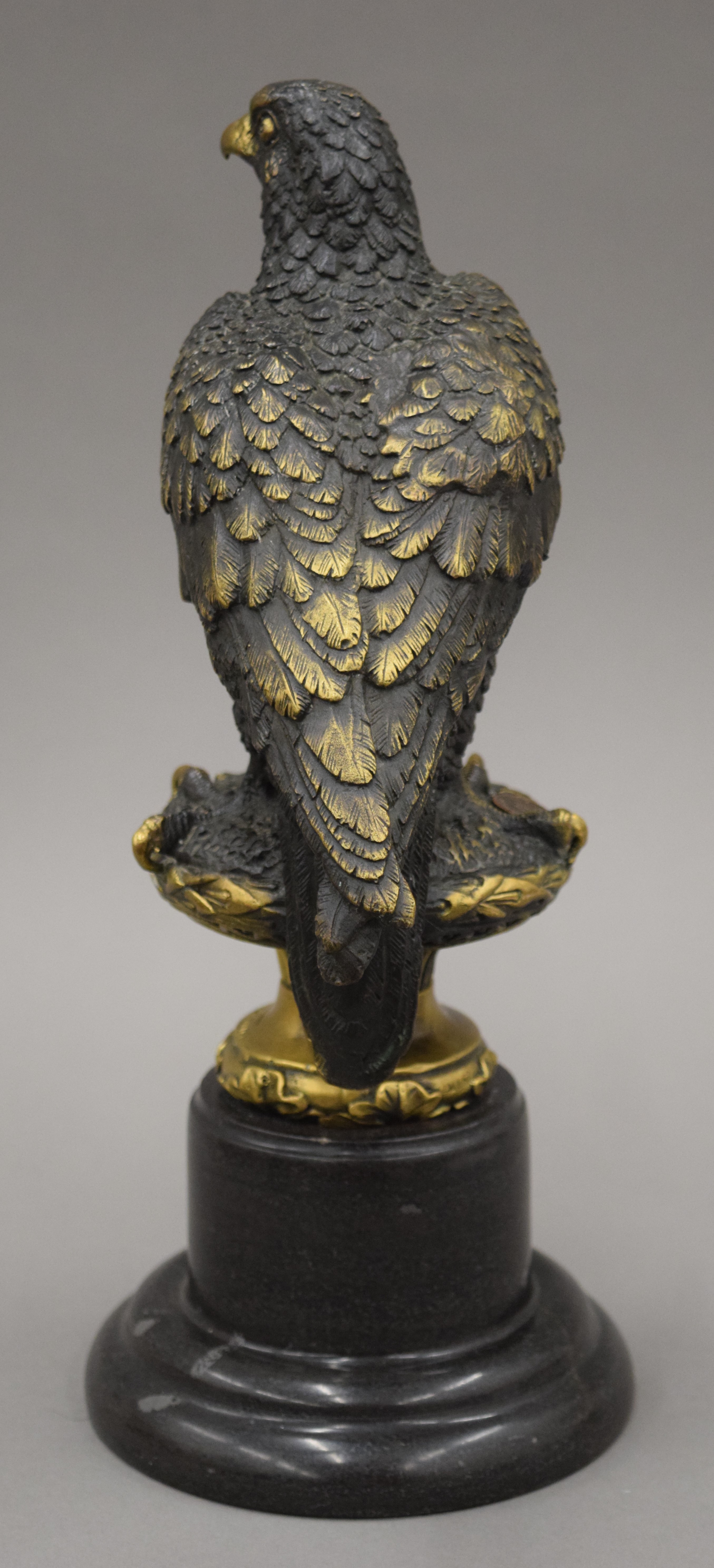 After ARCHIBALD THORBURN (1860-1935), a bronze model of an eagle, set on a marble base, - Image 7 of 7