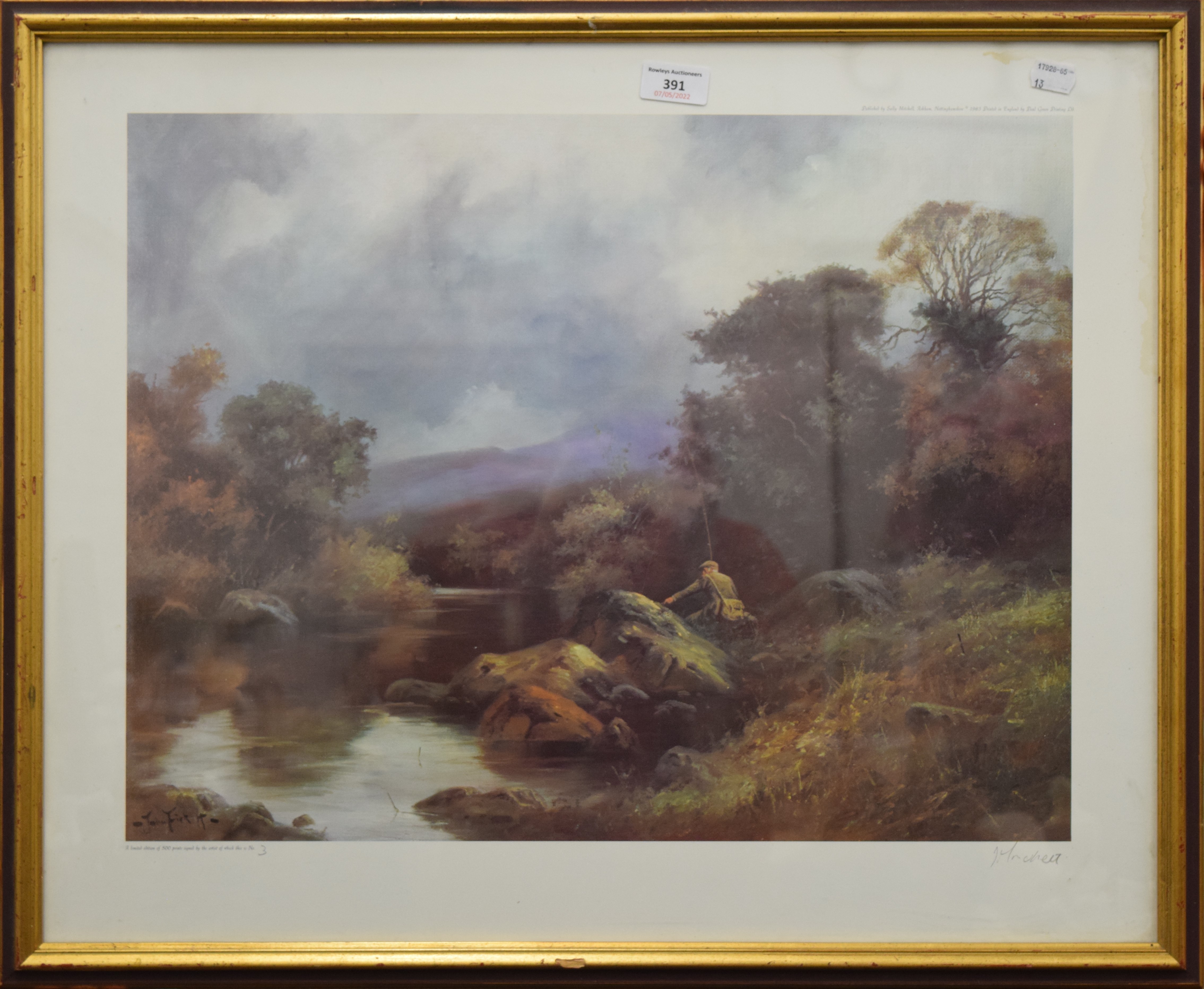 JOHN TICKETT, Fishing, limited edition print, numbered 3/500, signed, framed and glazed. 53. - Bild 2 aus 4