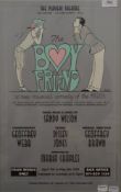 A theatre poster from The Players Theatre, The Boyfriend, framed and glazed. 32.5 x 51.5 cm overall.