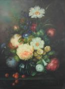 Attributed to PERCY SIMMONS (exhibited 1915-1919) British, Still Life of Flowers, oil on board,