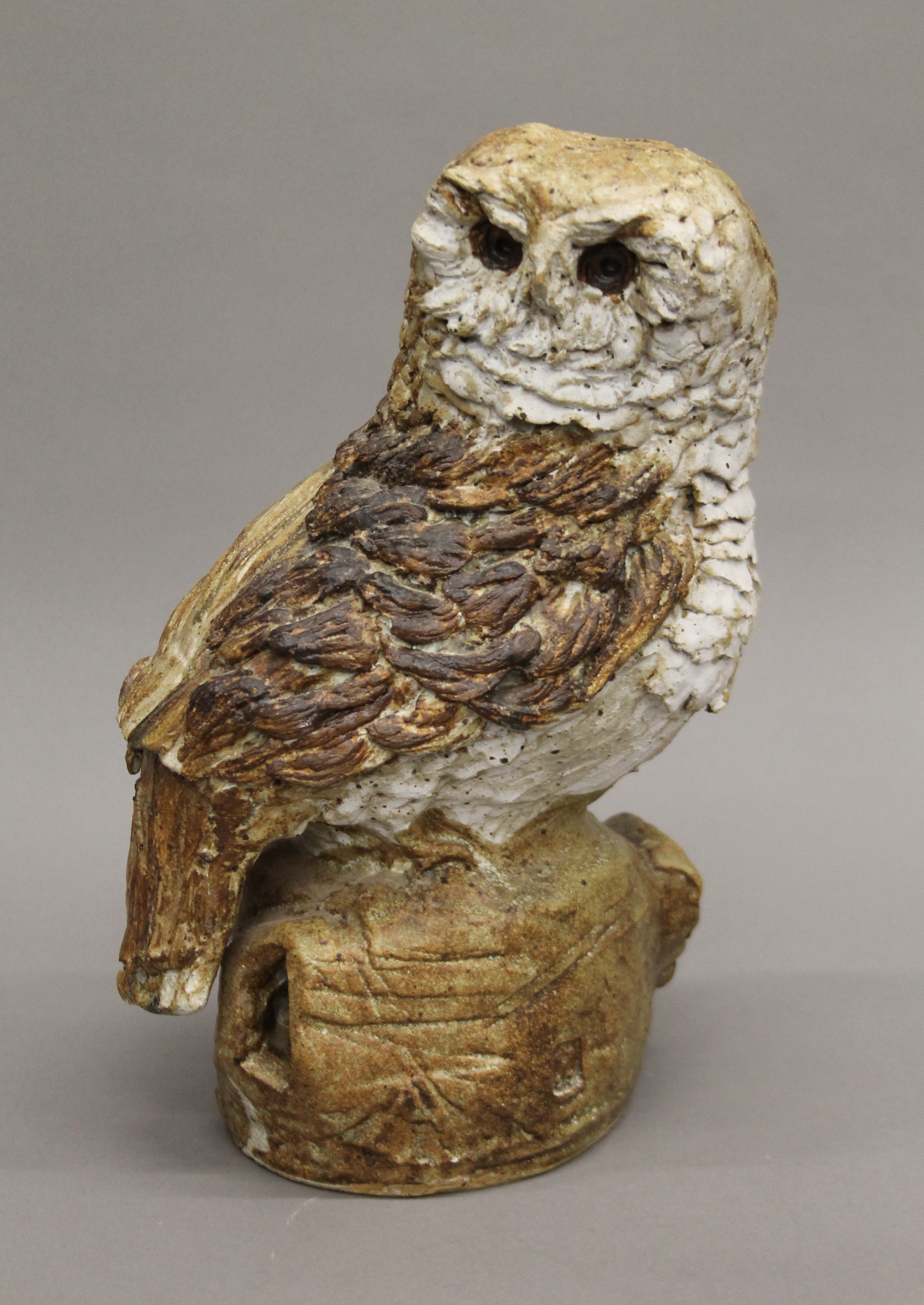 A Studio Pottery model of an owl. 29 cm high.