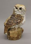 A Studio Pottery model of an owl. 29 cm high.