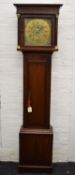 A late 19th/early 20th century oak case thirty hour longcase clock,