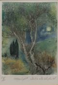 DELIA DELDERFIELD, Moonlight, aquatint, numbered 26/30, signed in pencil, framed and glazed.