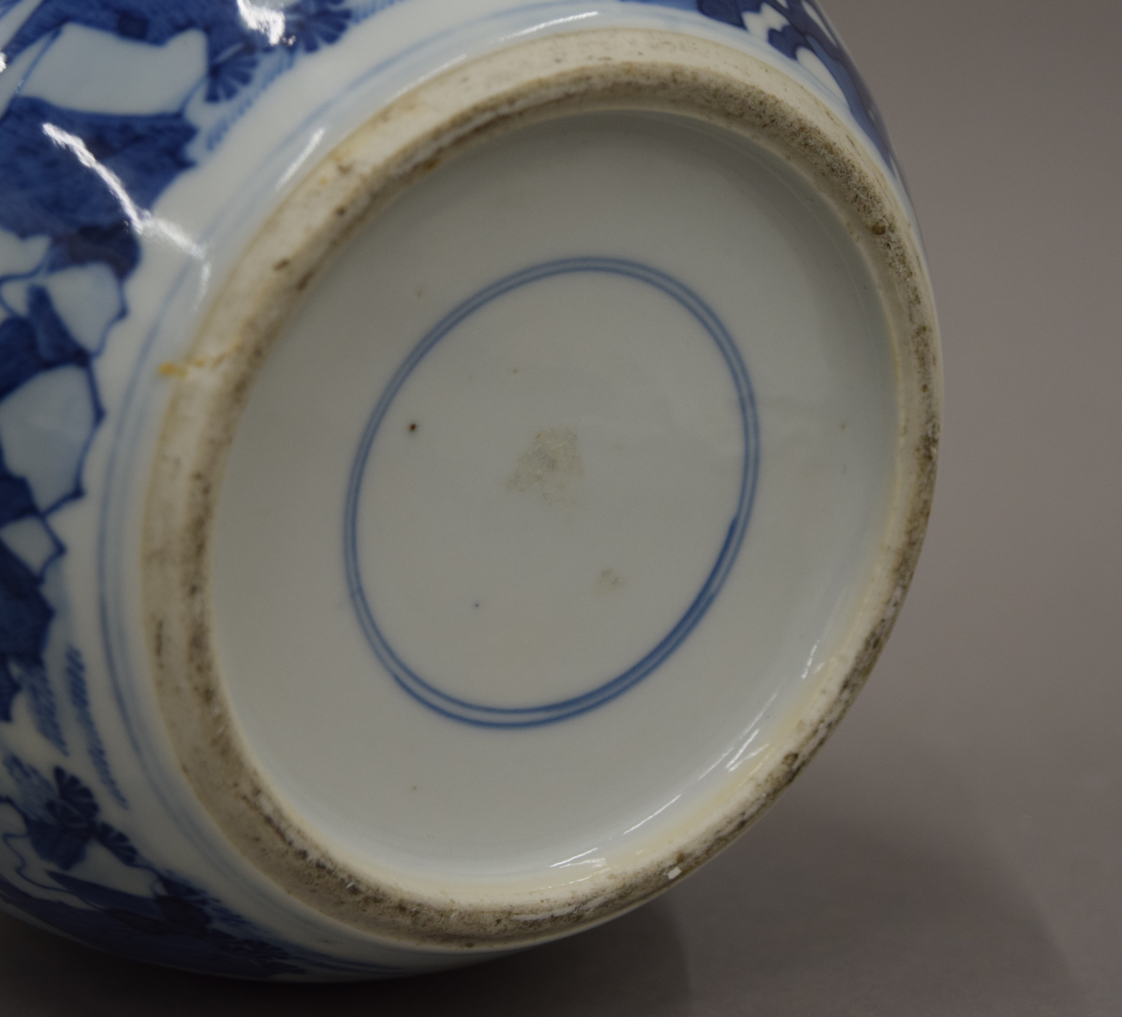 A 19th century Chinese porcelain ginger jar mounted on a wooden stand. - Image 8 of 9