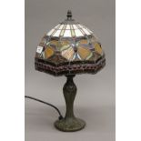 A Tiffany style table lamp. 40 cm high.