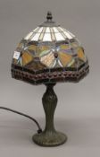 A Tiffany style table lamp. 40 cm high.