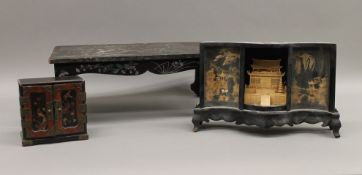 A late 19th/early 20th century Japanese lacquered low tea table;