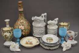 A quantity of various decorative porcelain.
