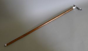 A walking stick with the handle formed as a leaping Jaguar. 91.5 cm high.