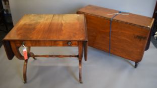 A Regency mahogany sofa table and a drop side/Pembroke table.