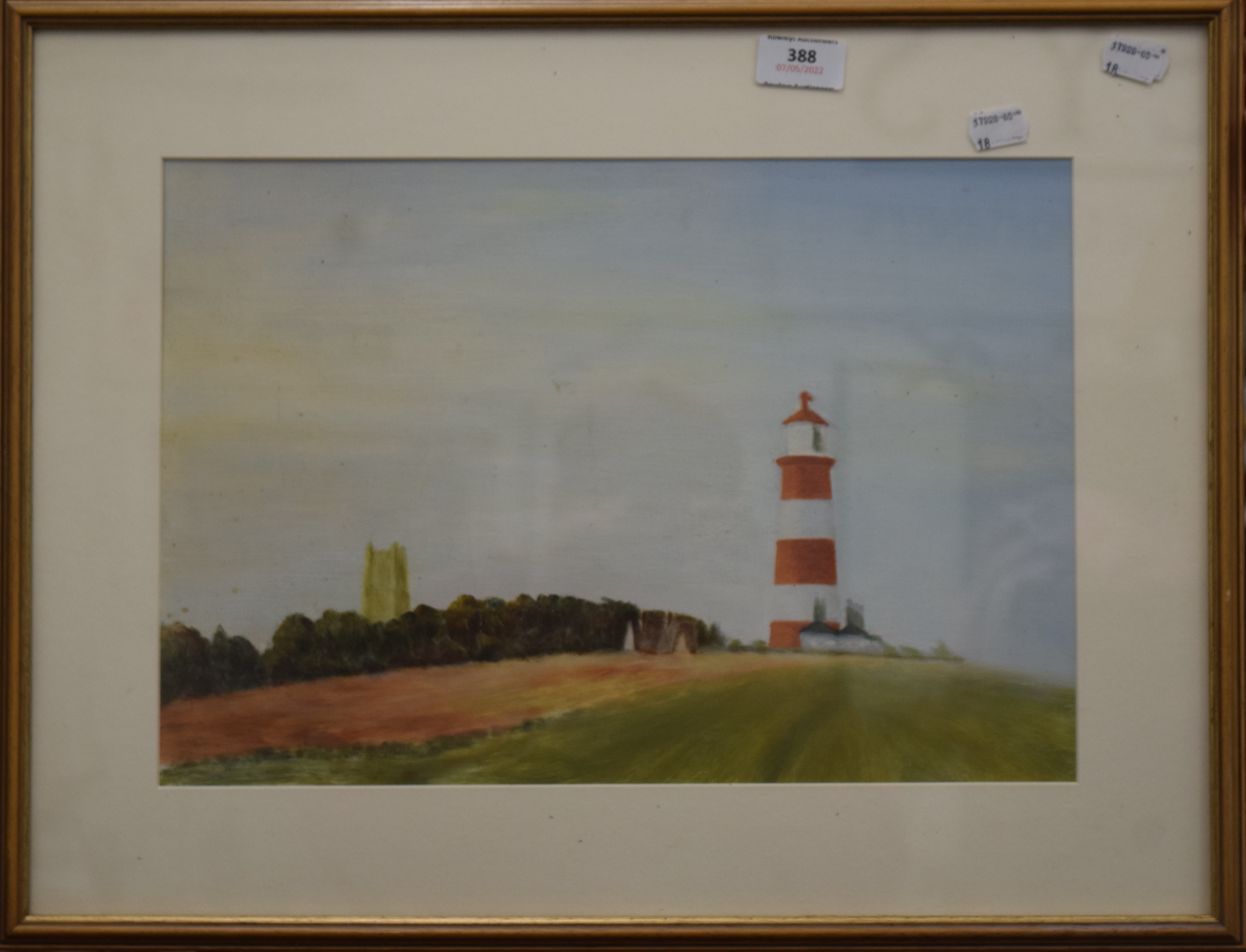 Norfolk Lighthouse, oil on board, framed and glazed. 39.5 x 27 cm. - Bild 2 aus 2