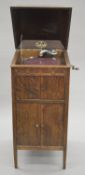 A Dulceola gramophone cabinet. 45.5 cm wide.