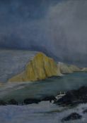Winter Coastal Scene, oil, framed and glazed. 25 x 35 cm.