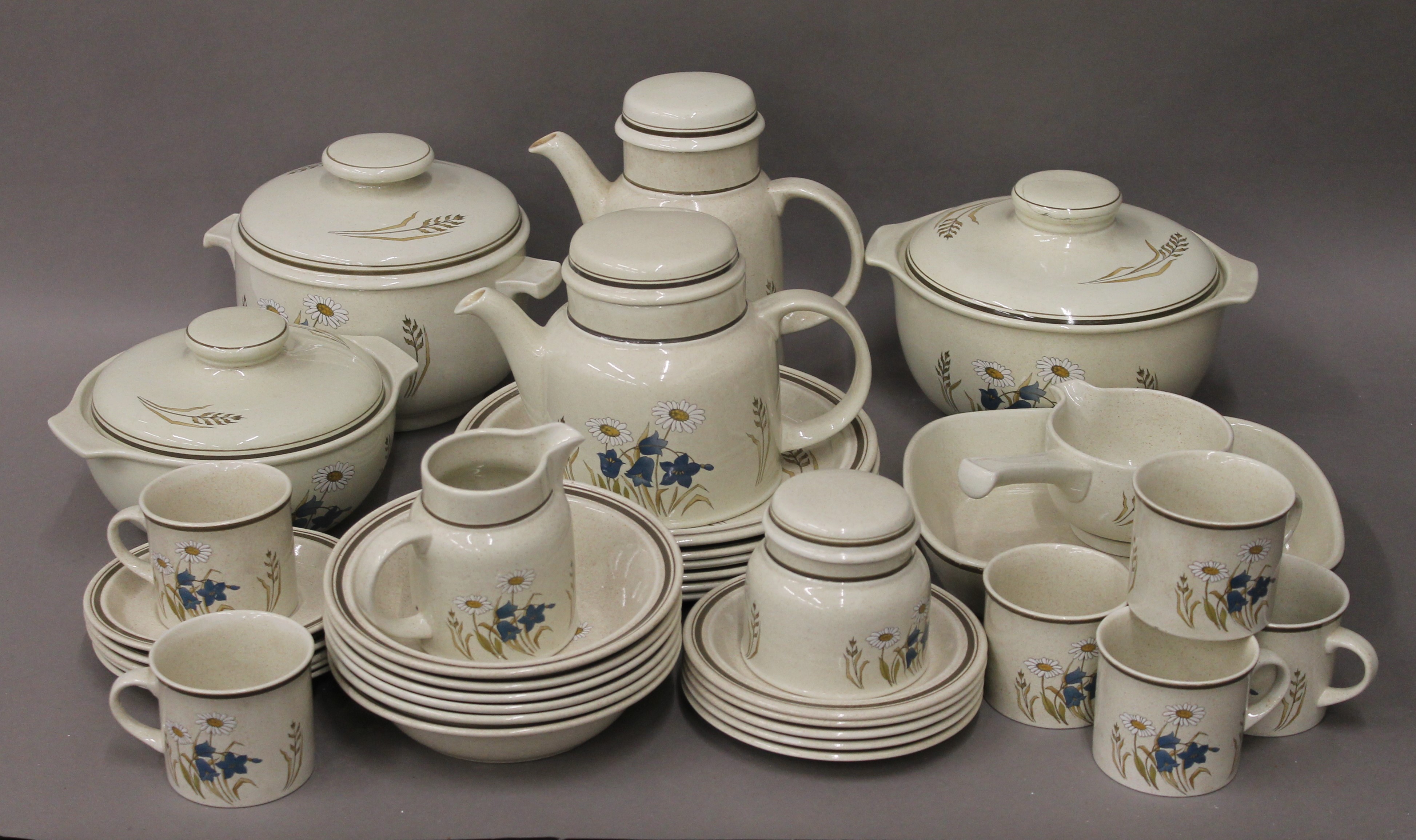 A quantity of 1970's Royal Doulton Lambeth Ware Hill Top pattern tea and dinner wares.