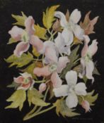 NANCY ILLINGWORTH, two floral oils on panel, mounted on a frame. 25.5 x 30 cm.