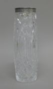 A Russian silver top cut crystal vase. 26 cm high.