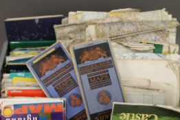 A box of maps including flight maps, etc.