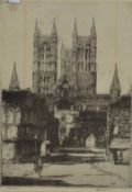 Four prints of various Cathedrals, each framed and glazed. 21 x 30 cm.