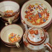 A Victorian porcelain tea set.