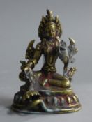 A small bronze figure of buddha. 12 cm high.