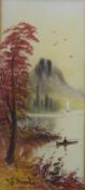 19TH CENTURY SCHOOL, Lake Views, a pair of watercolours, each indistinctly signed,