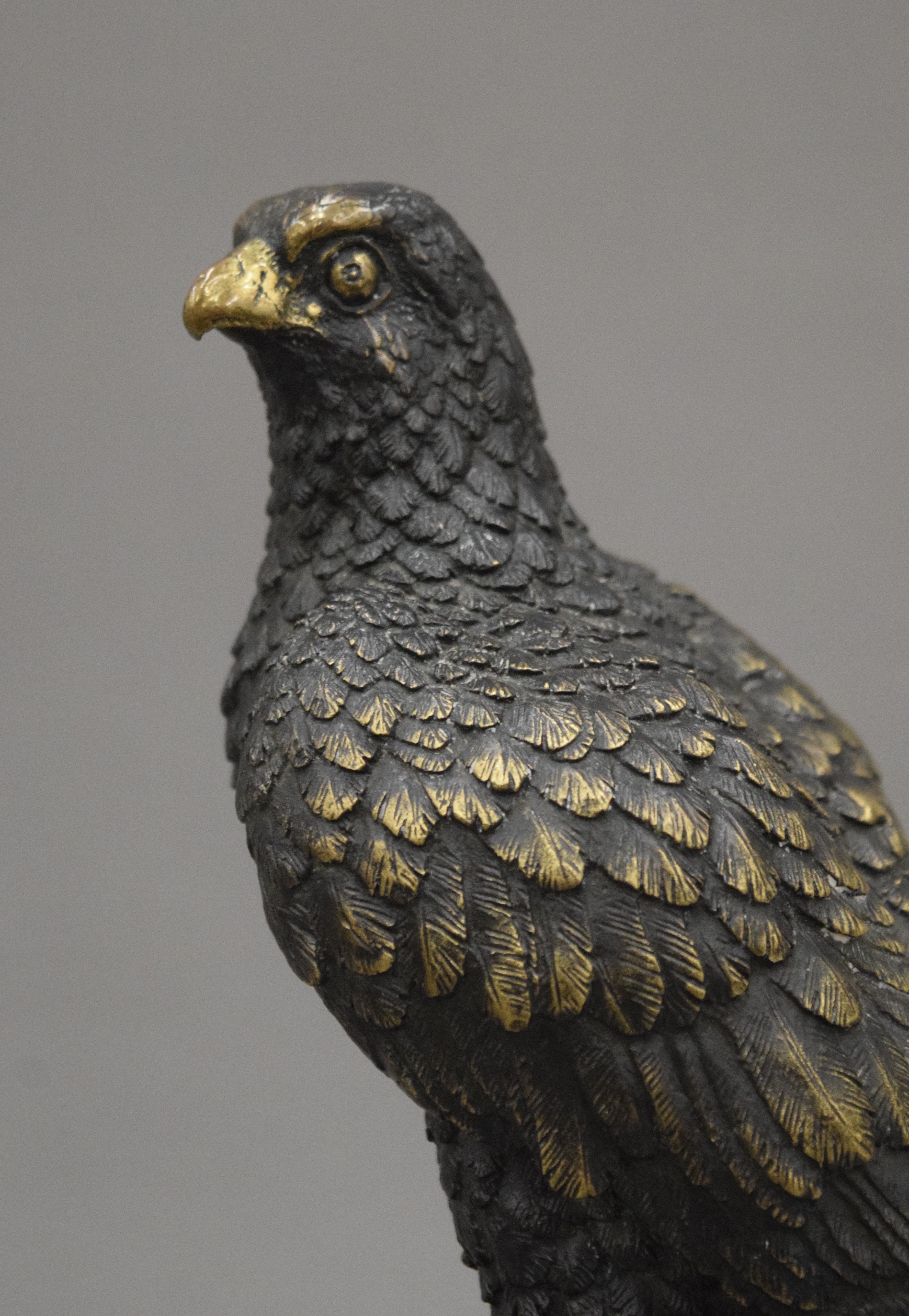 After ARCHIBALD THORBURN (1860-1935), a bronze model of an eagle, set on a marble base, - Image 4 of 7