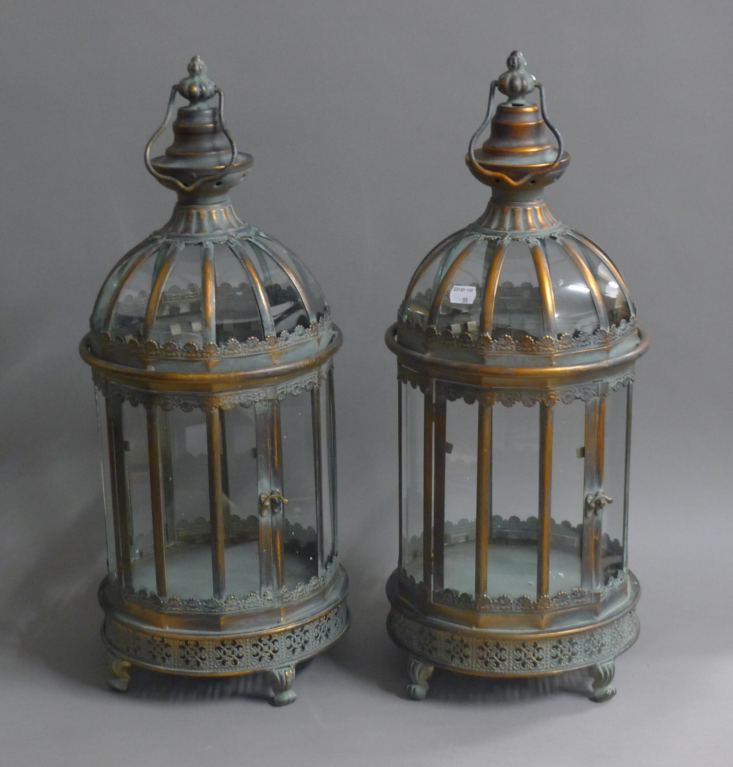 A pair of lanterns. 56 cm high.