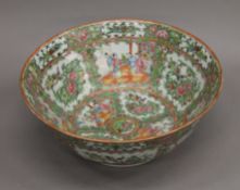 A 19th century Canton famille rose porcelain punch bowl. 34 cm diameter.