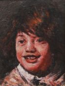 FRENCH SCHOOL, A Portrait of a Young Girl, oil on board, framed. 18.5 x 24.5 cm.