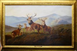 BYRON WEBB (flourished 1846-1866), Atop the High Hills, oil on canvas, unsigned, framed.