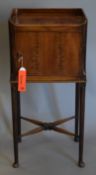 A Victorian mahogany tray top pot cupboard. 36 cm wide.