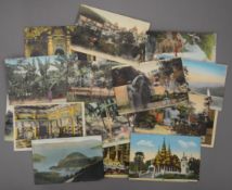 A quantity of early 20th century postcards depicting various Eastern destinations, including Japan,