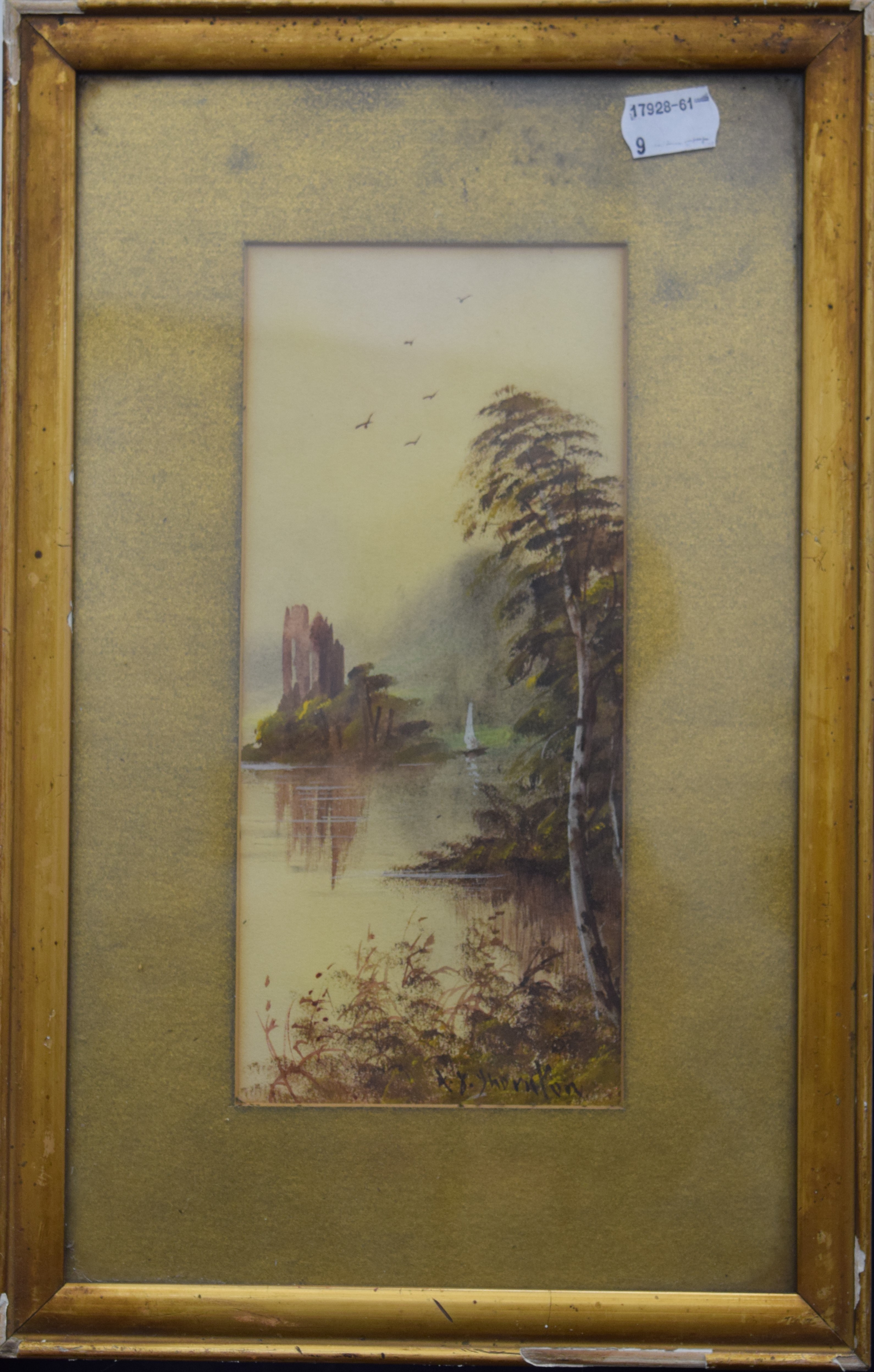 19TH CENTURY SCHOOL, Lake Views, a pair of watercolours, each indistinctly signed, - Image 4 of 5