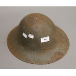 A military tin helmet.