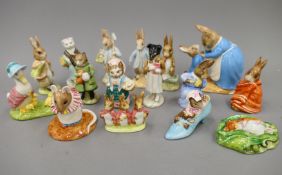 A collection of Beswick Beatrix Potter figurines.