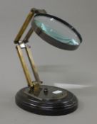 A magnifier on stand.