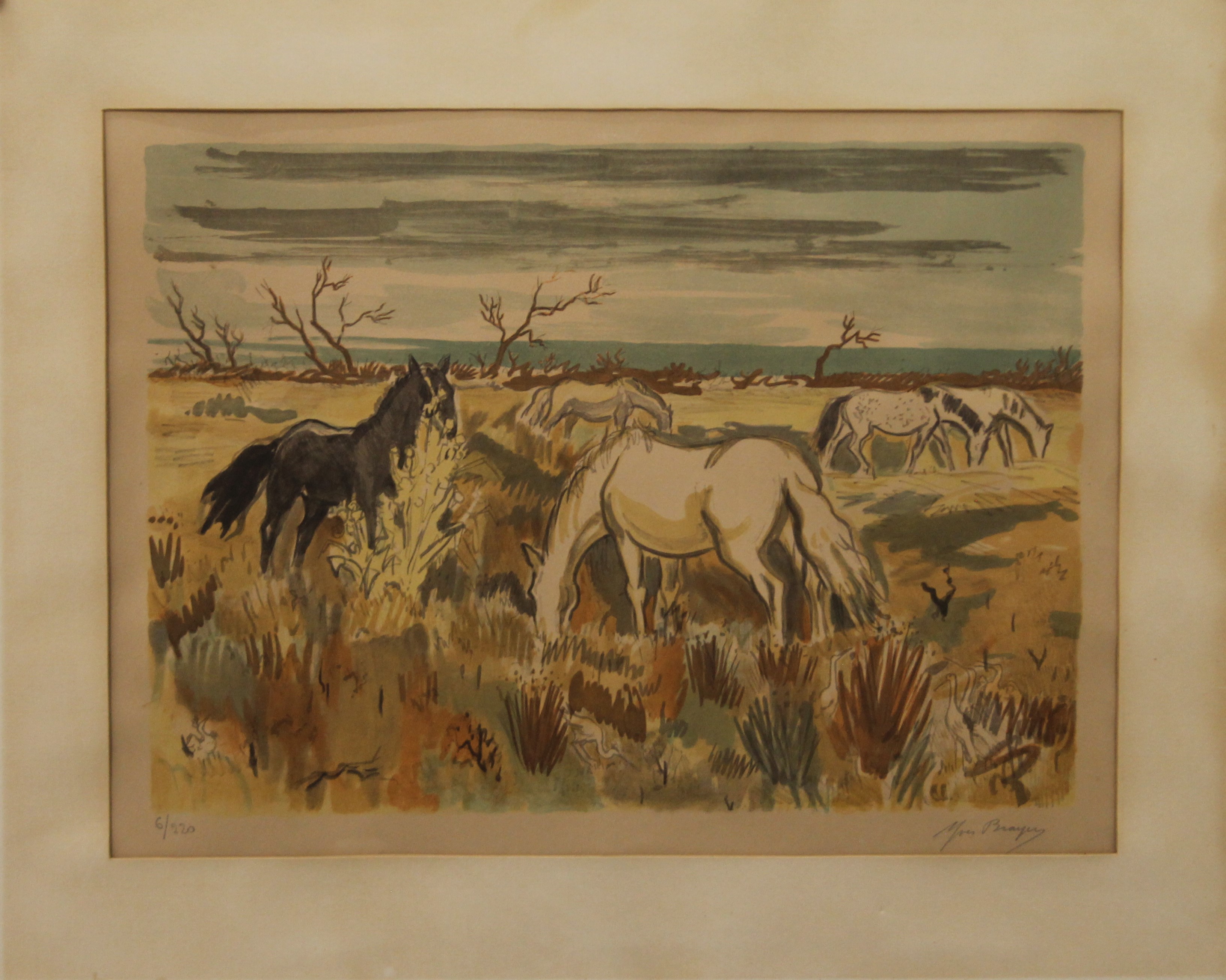 YVES BRAYER (1907-1990) French, Horses in the Camargue, limited edition print, - Image 2 of 3