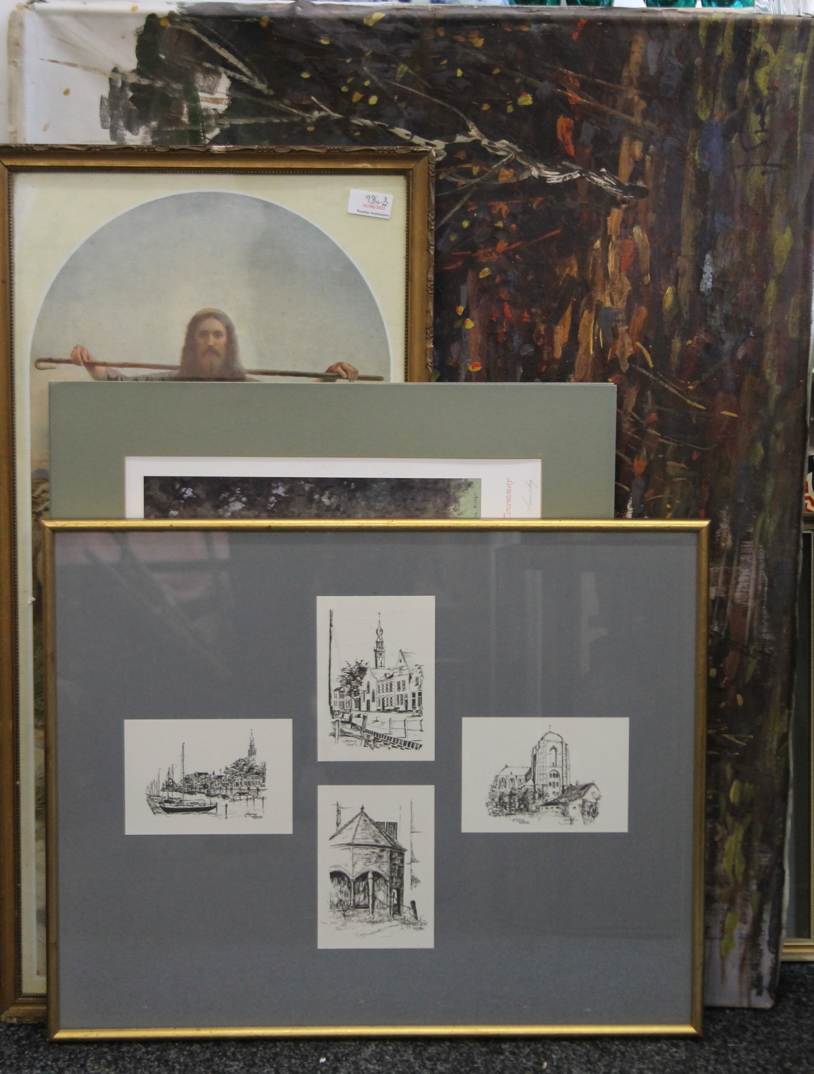 A quantity of various pictures and frames.